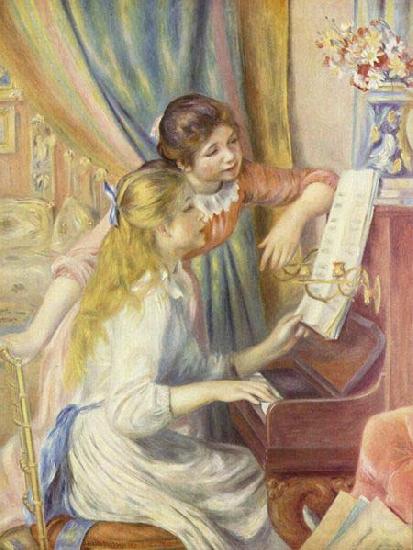 Pierre-Auguste Renoir Zwei Madchen am Klavier Norge oil painting art